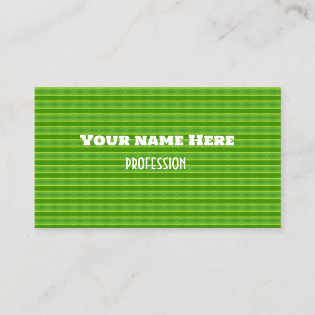 Green leaf pattern business card (Front)