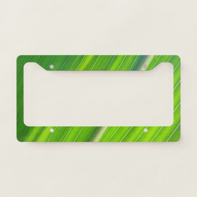 Green leaf pattern license plate frame (Front)