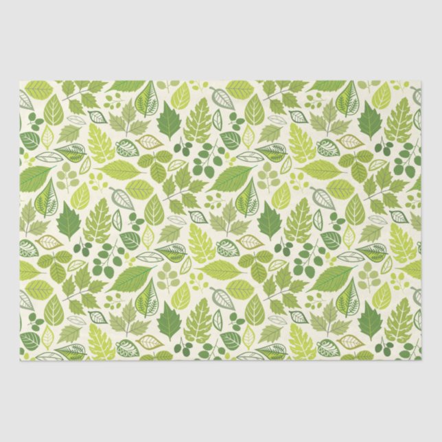 Green Leaf Pattern Tissue Paper (Front)