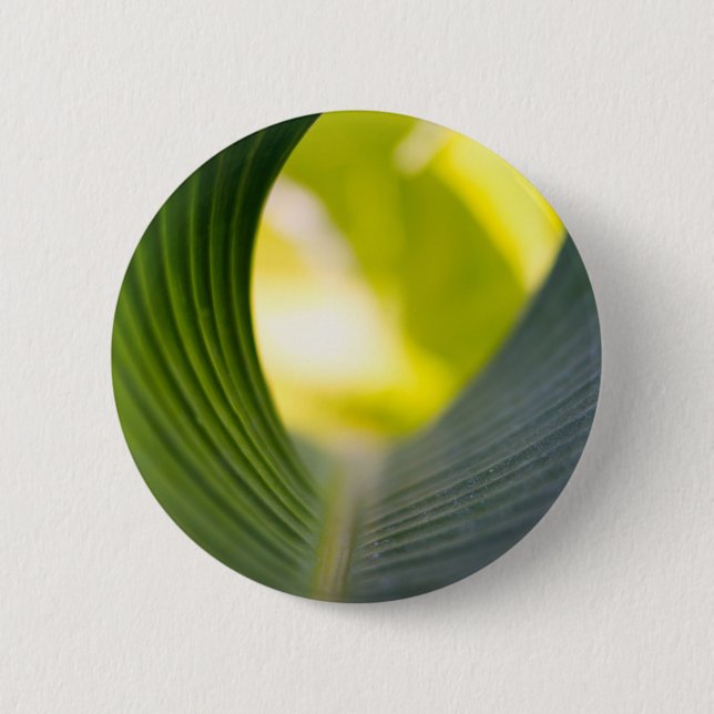 Green leaf pinback button (Front)