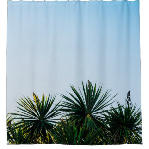 Green leaf plants under clear sky shower curtain