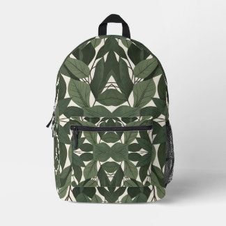 Green leaf  printed backpack