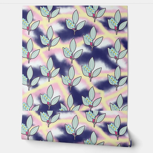Green Leaf Rainbow Backed  Wallpaper (Unrolling)