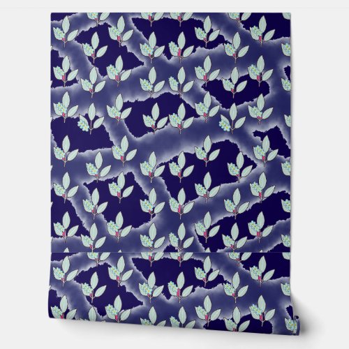 Green Leaf Rainbow Blue Grid Home Decor Wallpaper