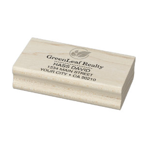 Green leaf Real estate white Marble custom Busines Rubber Stamp