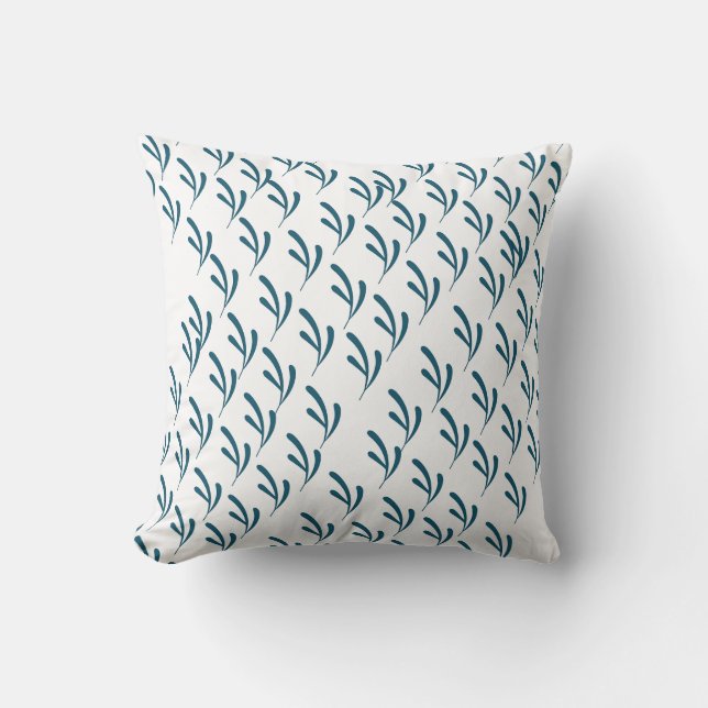 Green Leaf Repeat  Throw Pillow (Front)