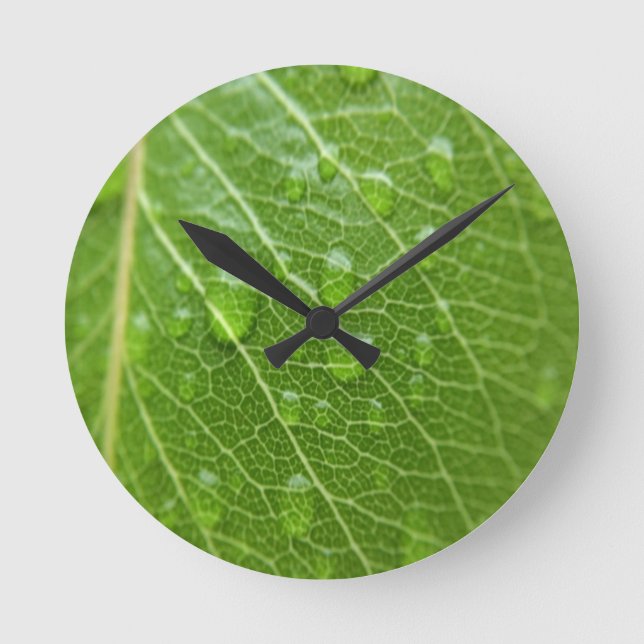 Green Leaf Round Clock (Front)