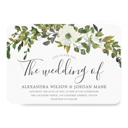 Green Leaf Rustic Country Garden Wedding Invitation Zazzle Com