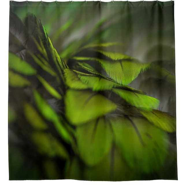 Green leaf shower curtain (Front)