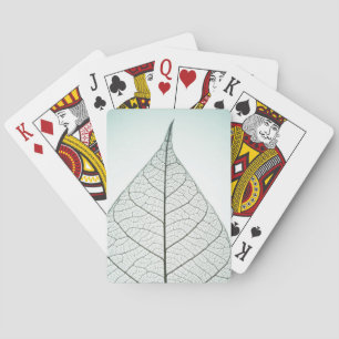 Green Leaf Skeleton Poker Cards