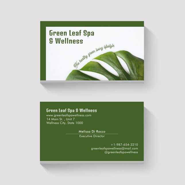 Green Leaf Spa & Wellness Business Card (Creator Uploaded)
