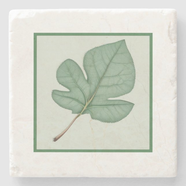Green Leaf Stone Coaster (Front)