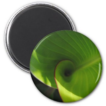 Green Leaf Swirl Magnet by LeFlange at Zazzle