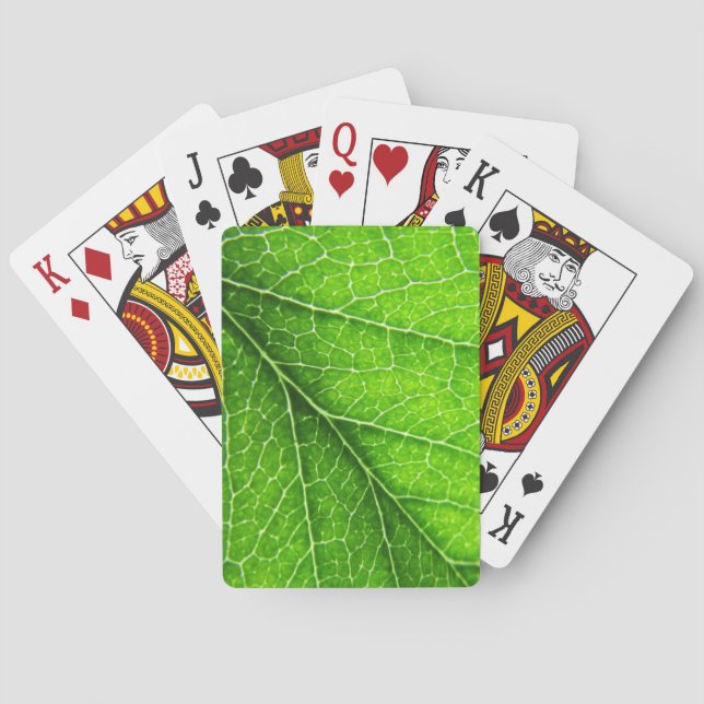 Green leaf texture poker cards (Back)