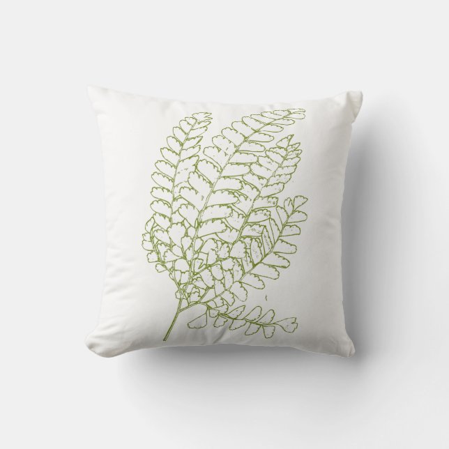 Green Leaf Throw Pillow (Front)