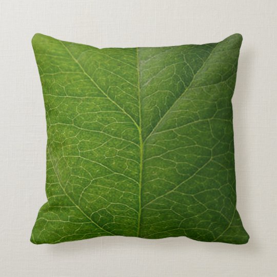 Green Leaf Throw Pillow Zazzle