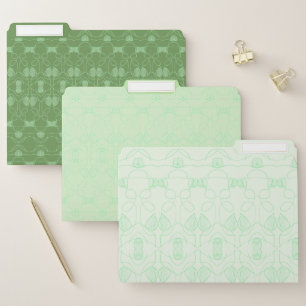 Green Leaf Trio File Folders