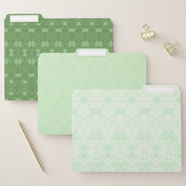 Green Leaf Trio File Folders (Set)