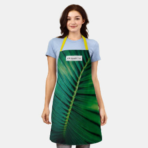 Green Leaf Tropical Forest Nature Photo Apron