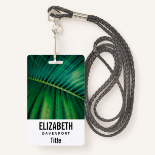 Green Leaf Tropical Forest Nature Photo Badge