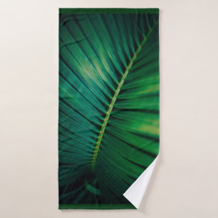 Green Leaf Tropical Forest Nature Photo Bath Towel Set