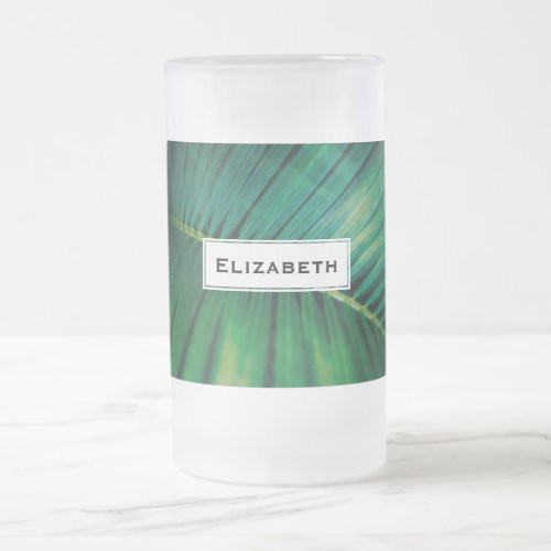 Green Leaf Tropical Forest Nature Photo Frosted Glass Beer Mug