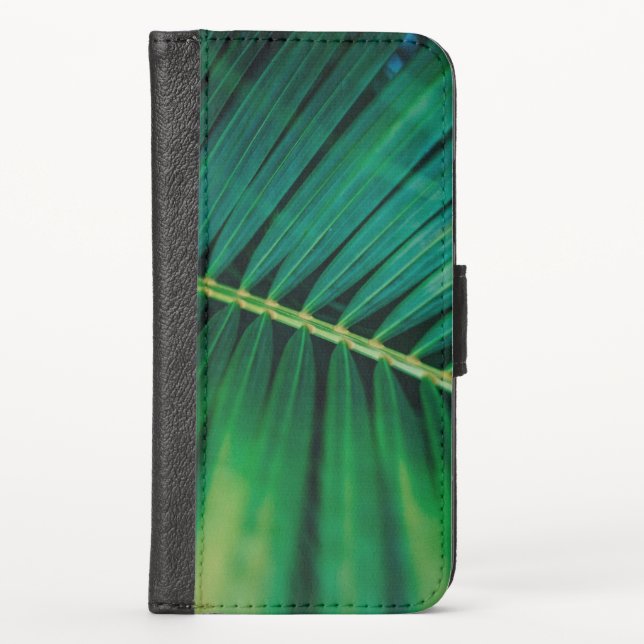 Green Leaf Tropical Forest Nature Photo iPhone Wallet Case (Front)