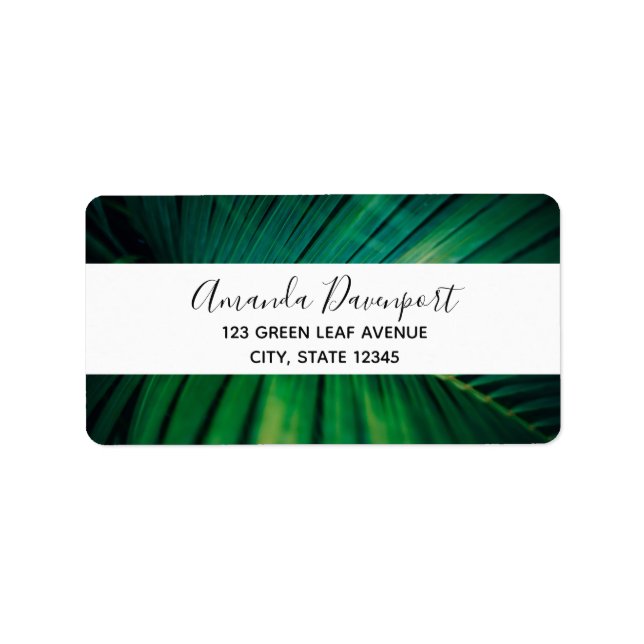 Green Leaf Tropical Forest Nature Photo Label (Front)