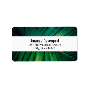 Green Leaf Tropical Forest Nature Photo Label