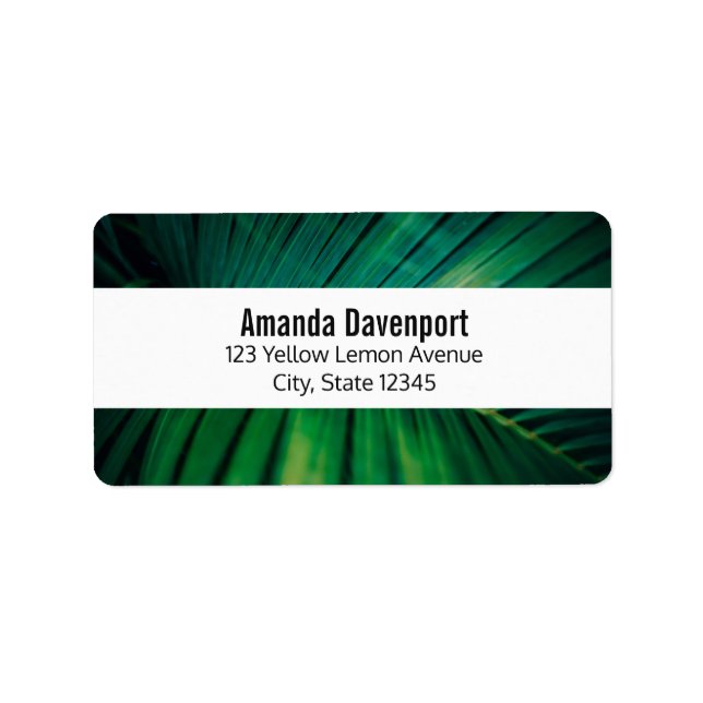 Green Leaf Tropical Forest Nature Photo Label (Front)