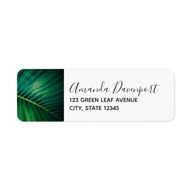 Green Leaf Tropical Forest Nature Photo Label (Front)