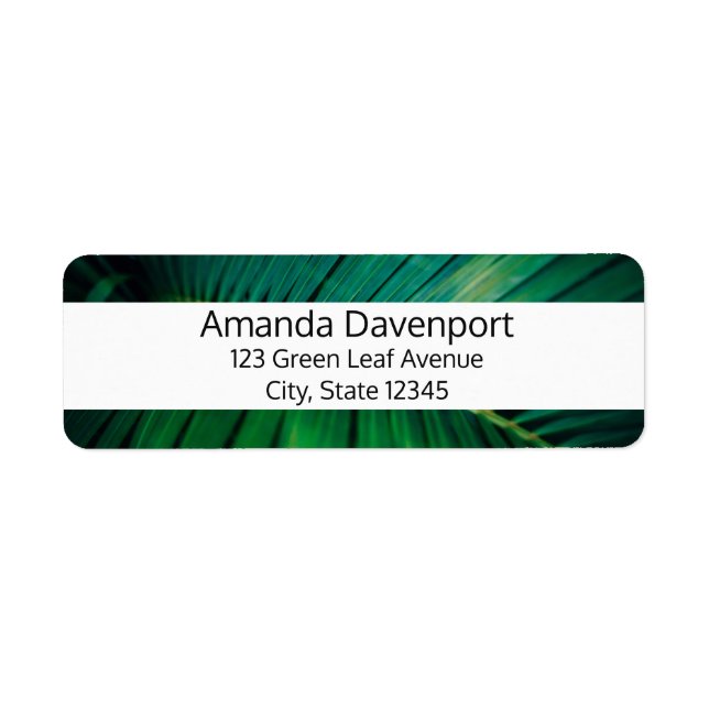 Green Leaf Tropical Forest Nature Photo Label (Front)