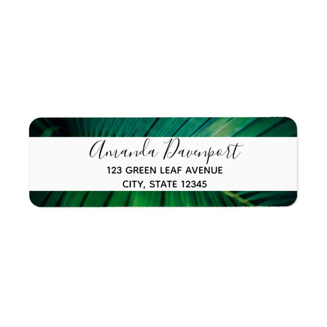 Green Leaf Tropical Forest Nature Photo Label (Front)