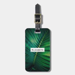 Green Leaf Tropical Forest Nature Photo Luggage Tag