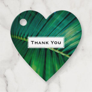 Green Leaf Tropical Forest Nature Photo Thank You Favor Tags