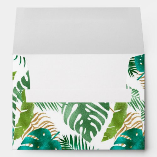 Green Leaf Variety Metallic Colors Summer Vibes Envelope