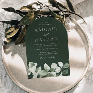 Green Leaf Wedding Arch Invitation