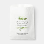 Green Leaf Wedding Favor Bags, Rustic Greenery