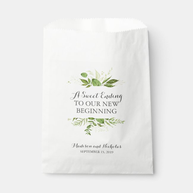 Green Leaf Wedding Favor Bags Rustic Greenery Favor Bag