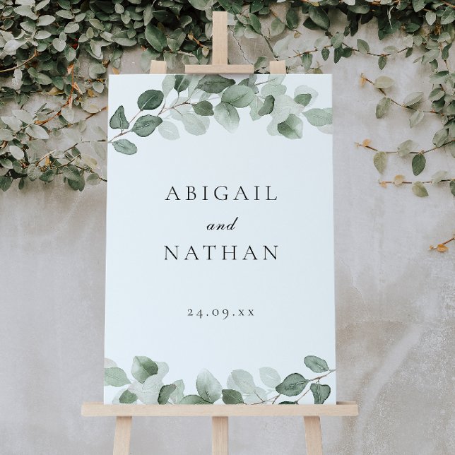 Green Leaf Wedding Welcome Ceremony Reception Sign (Creator Uploaded)