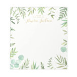 Green Leaf Wreath Personalized Notepad Stationery at Zazzle