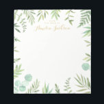 Green Leaf Wreath Personalized Notepad Stationery<br><div class="desc">More pretty Notepads in the Little Bayleigh Store!</div>
