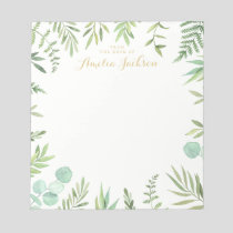 Green Leaf Wreath Personalized Notepad Stationery