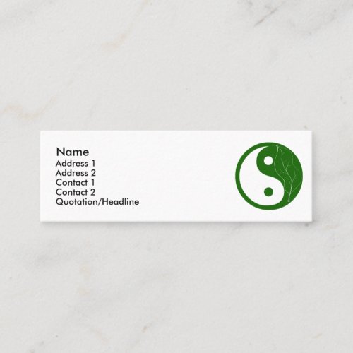 Green Leaf Yin Yang Business Cards