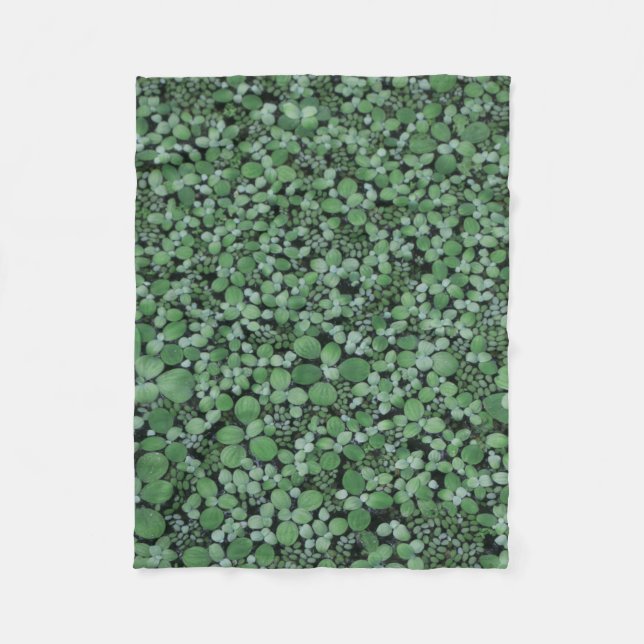 Green leafed plant fleece blanket (Front)