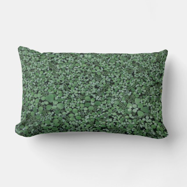 Green leafed plant lumbar pillow (Front)