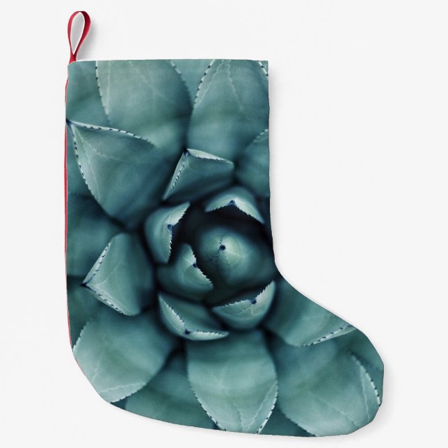 Green leafed plant small christmas stocking (Front)