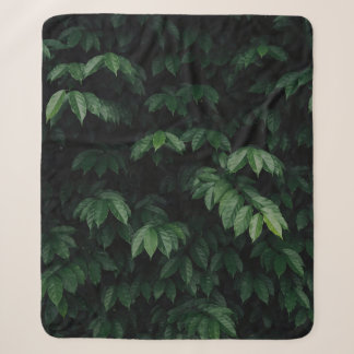 GREEN-LEAFED TREE SHERPA BLANKET