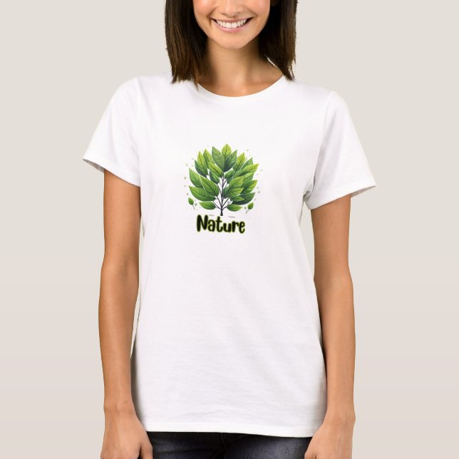 Green Leafs Nature T-Shirt (Front)