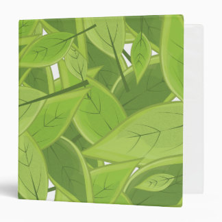 Green Leafs Pattern 3 Ring Binder